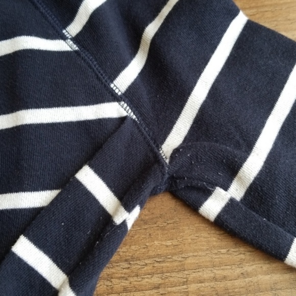 Merona Navy Blue White Striped Sweater Top Casual - Picture 3 of 8